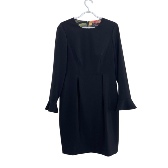 Ted Baker Yulin Flare Cuff Pencil Dress in Black Size 4 - Picture 13 of 16